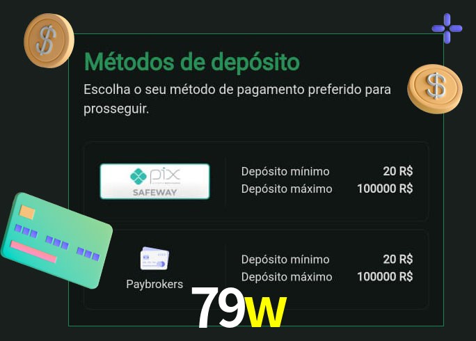 O cassino 79w oferece uma grande variedade de métodos de pagamento